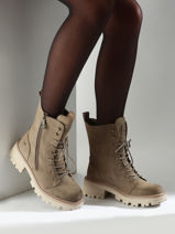 Enkellaarsjes Mustang Beige women 1469502-vue-porte