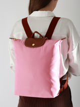 Longchamp Le pliage original Rugzak Bruin-vue-porte