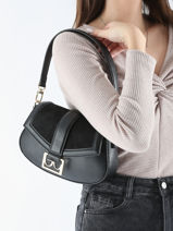 Cross Body Tas Isabella Suede By byblos Zwart isabella suede BS06A03S-vue-porte