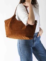 Schoudertas Velvet Caviar Leder Milano Oranje velvet caviar VC241110-vue-porte