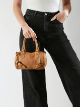 Cross Body Tas Strappy Leder Basilic pepper Bruin strappy BSTR01-vue-porte