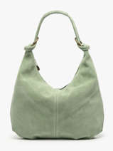 Schoudertas Velvet Leder Milano Groen velvet VE24111