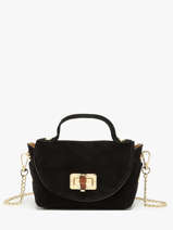 Sac Bandouli�re Velvet Leder Milano Zwart velvet VE24117