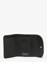 Portemonnee Leder Lancaster Zwart sierra pm 3-vue-porte