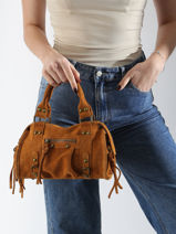 Cross Body Tas Velvet Leder Milano Bruin velvet VE24093-vue-porte