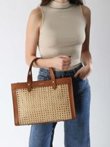 Handtas Cannage Rotin Lancaster Bruin cannage rotin 115-vue-porte