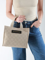Handtas Print Lola casademunt Beige print 11-vue-porte