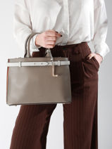 Handtas Faubourg Leder Lancel Bruin faubourg A13548-vue-porte