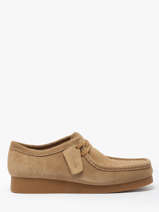 Derby Veterschoenen Wallabee Uit Leder Clarks Beige men 26172821