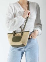 Longchamp New le panier pliage Cross bodytas Groen-vue-porte