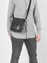 Cross Body Tas Basilic pepper Zwart traveler BTRA03-vue-porte