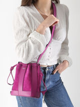 Bucket Bag S Elles Leder Lancel Roze elles A13359-vue-porte