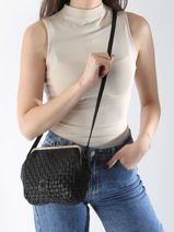 Cross Body Tas Heritage Leder Biba Zwart heritage KA21-vue-porte