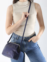 Cross Body Tas Heritage Leder Biba Violet heritage BT22-vue-porte