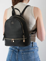 Rugzak Lulu castagnette Zwart zip WILLO-vue-porte