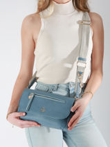 Cross Body Tas Zip Lulu castagnette Blauw zip YRONDE-vue-porte