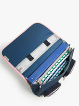 Boekentas 2 Compartimenten Cameleon Blauw vintage fantasy PBVGCA35-vue-porte