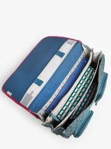 Boekentas 3 Compartimenten Cameleon Blauw vintage fantasy PBVGCA41-vue-porte
