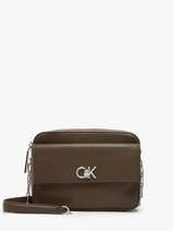 Cross Body Tas Ck Pocket Gerecycleerd Polyester Calvin klein jeans Bruin ck pocket K613089