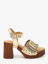 Sandalen Met Hak Sagonne Uit Leder Coco abricot Goud women V3123D
