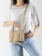 Cross Body Tas Cabas Raphia Raphia Vanessa bruno Groen cabas raphia 30V40410-vue-porte