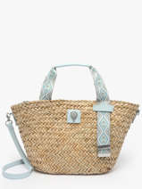 Handtas Estival Stro Le voyage en panier Beige estival PM848