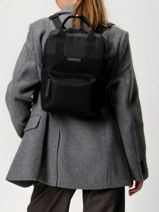 Rugzak 1 Compartiment Bergen Small Kapten and son Zwart backpack S-vue-porte