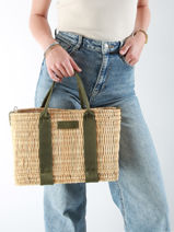 Handtassen Estival Stro Le voyage en panier Groen estival PM779-vue-porte