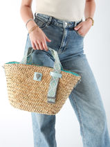 Handtas Estival Stro Le voyage en panier Beige estival PM848-vue-porte