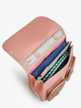 Boekentas Op Wieltjes Kinderen 2 Compartimenten Cameleon Roze vintage fantasy CR38-vue-porte