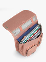 Boekentas Op Wieltjes 2 Compartimenten Cameleon Roze vintage color CR38-vue-porte
