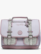 Boekentas Kinderen 3 Compartimenten Cameleon Violet vintage fantasy CA41