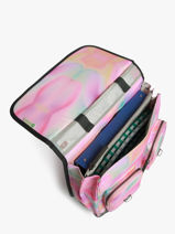 Boekentas Op Wieltjes Kinderen 2 Compartimenten Cameleon Roze vintage fantasy CR38-vue-porte