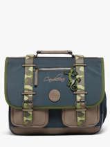 Boekentas Kinderen 2 Compartimenten Cameleon Grijs vintage urban CA38
