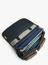 Boekentas Kinderen 2 Compartimenten Cameleon Grijs vintage urban CA38-vue-porte