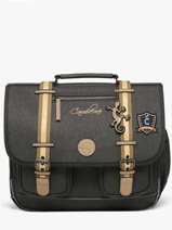 Boekentas Kinderen 3 Compartimenten Cameleon Grijs vintage urban CA41