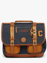 Boekentas Kinderen 3 Compartimenten Cameleon Blauw vintage urban CA41