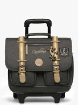 Boekentas Op Wieltjes 2 Compartimenten Cameleon Grijs vintage urban CR38