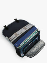 Boekentas Kind 2 Compartimenten Cameleon Blauw actual BAS-CA35-vue-porte