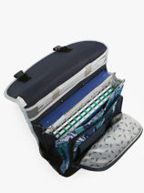 Boekentas Op Wieltjes Kind 2 Compartimenten Cameleon Blauw actual CR38-vue-porte
