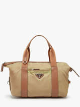 Preloved Tessuto Handtas Leder En Nylon Prada Beige second life 1210372