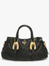 Preloved Prada Tessuto Handtas Leder Prada Zwart second life 1303381