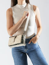 Cross Body Tas Mix Leopard Katoen Miniprix Beige mix leopard 6213-vue-porte
