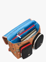 Boekentas 1 Compartiment Hello hossy Bruin cool kids 7-vue-porte
