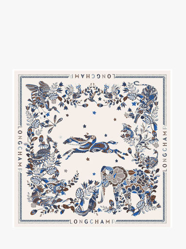 Longchamp Soie gots Foulard Blauw