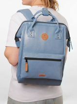Adventurer Medium - Personaliseerbare Rugzak Cabaia Blauw adventurer BAGS-vue-porte