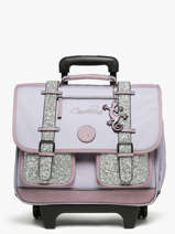 Boekentas Op Wieltjes Kinderen 2 Compartimenten Cameleon Violet vintage fantasy CR38