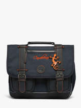 Boekentas Voor Kinderen 2 Compartimenten Cameleon Blauw vintage urban CA35