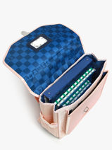 Boekentas 2 Compartimenten Caramel et cie Roze boheme FI-vue-porte