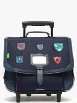 Boekentas Op Wieltjes 2 Compartimenten Tann's Blauw les fantaisies g 42143